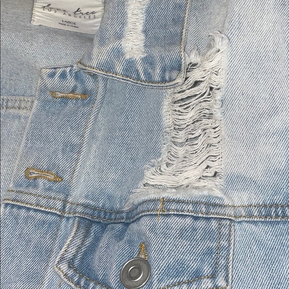 Light Wash Ripped Jean Jacket - Picture 2 of 2